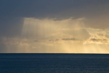 Günbatımı arka planı, Karadeniz günbatımı manzarası ve Georgia, Adjara 'da manzara