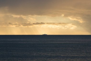 Günbatımı arka planı, Karadeniz günbatımı manzarası ve Georgia, Adjara 'da manzara