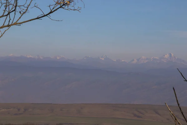 Paysage Chaîne Montagnes Caucasienne Vue Géorgie — Photo