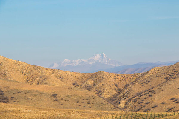 Caucasian mountain range landscape and view in Georgia