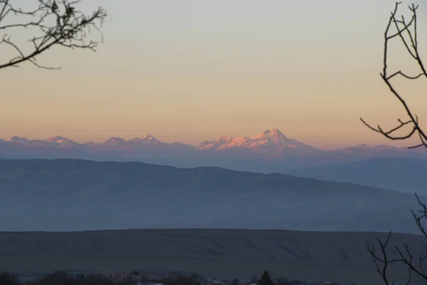 Panorama Della Catena Montuosa Caucasica Vista Georgia — Foto Stock