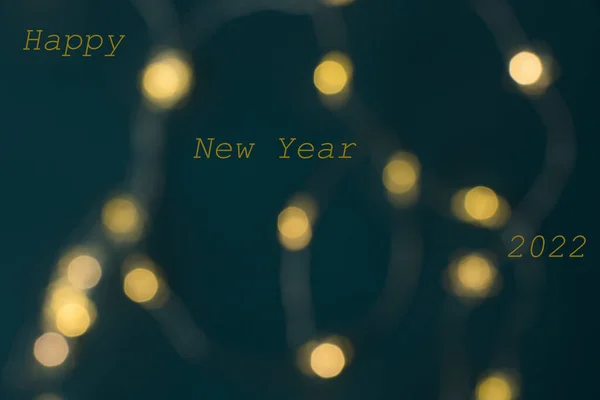 Happy New Year 2022 Text Background Lights Beautiful Background — Stock Photo, Image