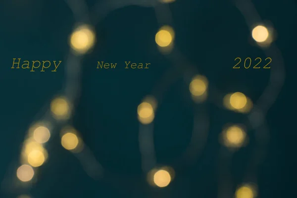 Feliz Año Nuevo 2022 Texto Fondo Con Luces Hermoso Fondo —  Fotos de Stock