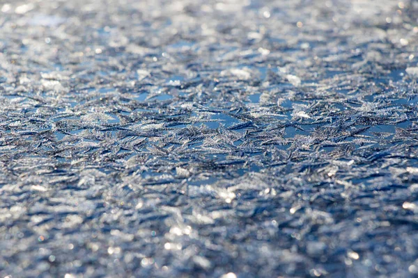 Frozen Window Glass Frozen Dew Water Pattern Texture Beautiful Wallpaper — Stockfoto