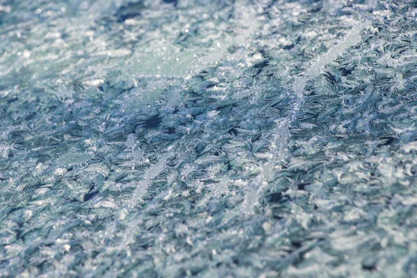Frozen Window Glass Frozen Dew Water Pattern Texture Beautiful Wallpaper — Stockfoto