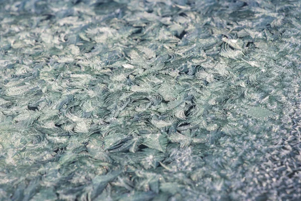 Frozen Window Glass Car Frozen Dew Water Pattern Texture Beautiful — Stockfoto