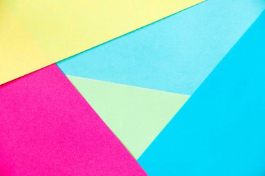 Renkli kağıt arkaplan, kağıt tahta ve geometrik şekiller, pastel renkli