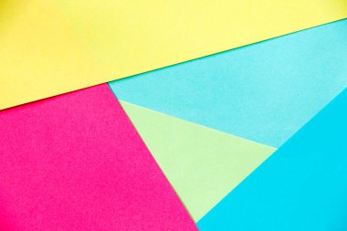 Renkli kağıt arkaplan, kağıt tahta ve geometrik şekiller, pastel renkli