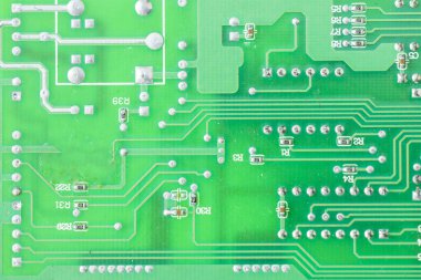Elektronik ana kart ve izometrik işlemci ve mikroçip, elektronik parçalar.