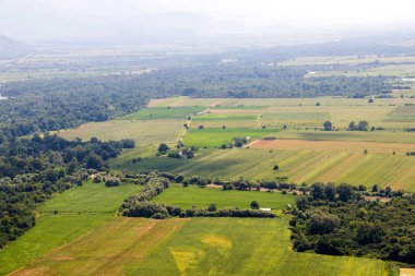 Kakheti view and landscape from the helicopter, Georgian nature beauty