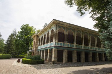 Museum building exterior, park and garden in Tsinandali, Georgia.