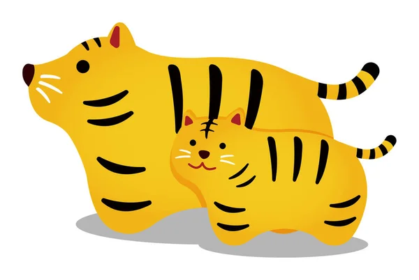 Illustration Tigre Pour Nouvelle Carte Vœux Année 2022 — Image vectorielle