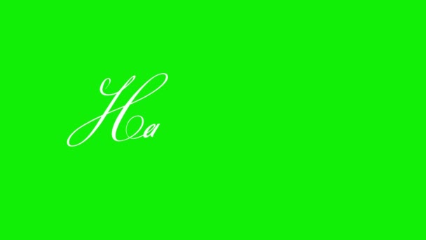 快乐新年文字4K动画片 Mp4 绿色背景供彩色键使用 — 图库视频影像
