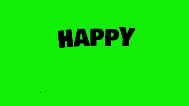 Happy New Year Text Animation Movie Mp4 Green Background Chroma — ストック動画