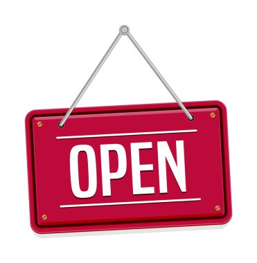 Ecommerce sitesi için simge illüstrasyonunu aç vs. (asılı pano motifi )