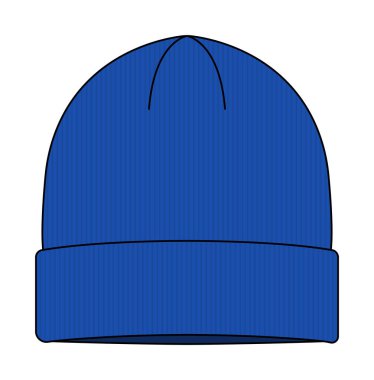 Beanie şapka (örgü başlığı) şablon vektör illüstrasyonu: