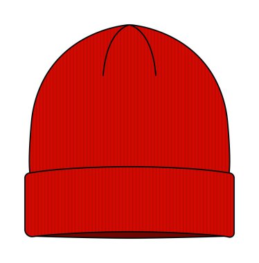 Beanie şapka (örgü başlığı) şablon vektör illüstrasyonu: