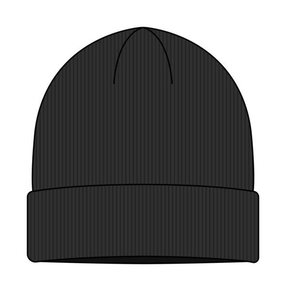 Beanie hat (knit cap)  template vector illustration | Black