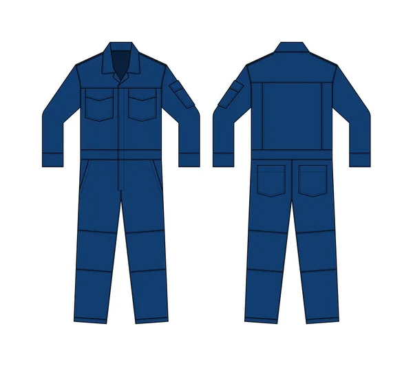 Mangas Compridas Macacão Trabalho Jumpsuit Boilersuit Modelo Ilustração Vetorial —  Vetores de Stock