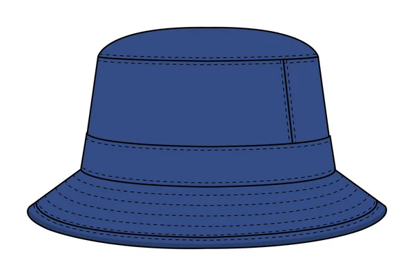 Bucket Chapéu Modelo Vetor Ilustração —  Vetores de Stock