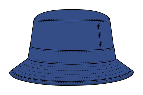 Bucket hat template vector illustration 