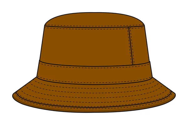 Bucket Chapéu Modelo Vetor Ilustração — Vetor de Stock