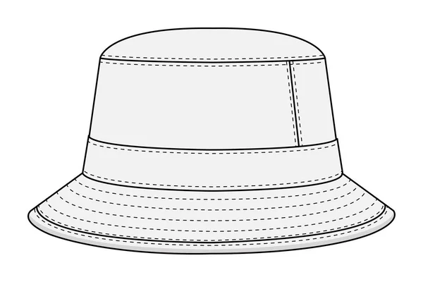 Bucket Chapéu Modelo Vetor Ilustração — Vetor de Stock