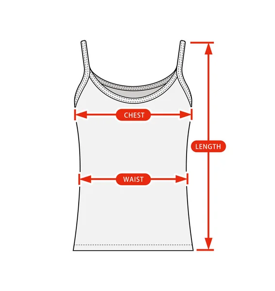 Tableau Des Tailles Des Vêtements Illustration Vectorielle Robe Camisole Femme — Image vectorielle