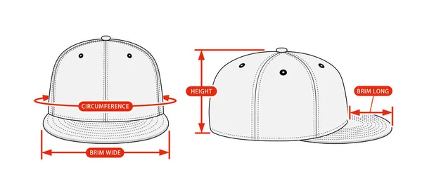 Kläder Storlek Diagram Vektor Illustration Hatt — Stock vektor