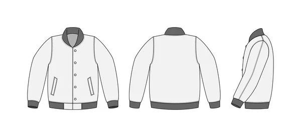 Шаблонні Ілюстрації Передня Задня Бокова Куртки — стоковий вектор