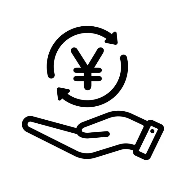 Geld Wisselen Investering Vector Pictogram Illustratie Jpy Japanse Yen — Stockvector