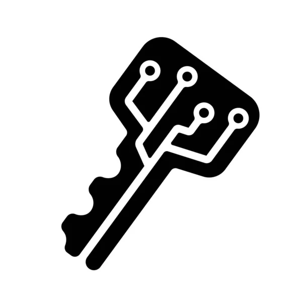 Illustration Digitaler Schlüssel Kryptoschlüssel Vektor Symbol — Stockvektor