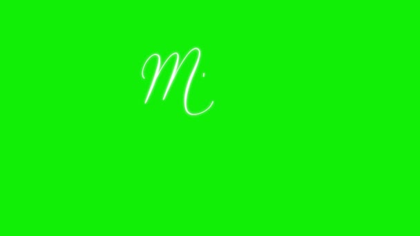 Christmas Logo Writing Animation Movie Green Background Chroma Key Use — Stock Video