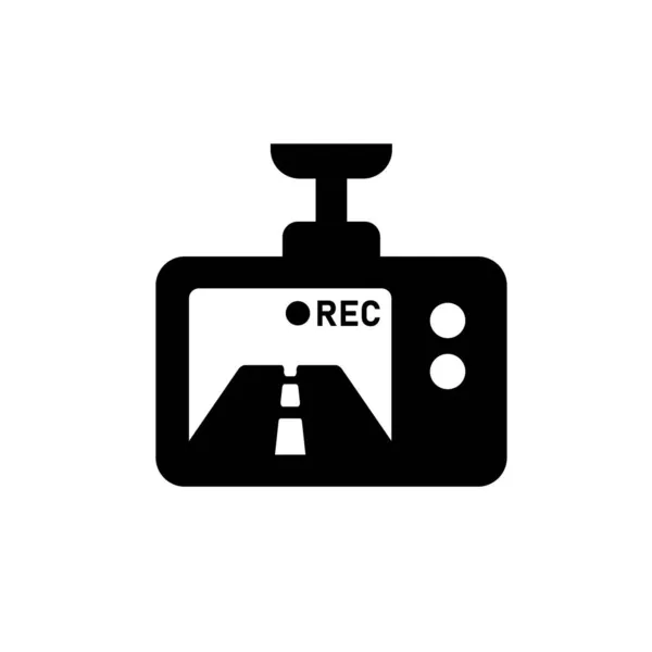 Auto Rijden Video Recorder Vector Pictogram Illustratie — Stockvector