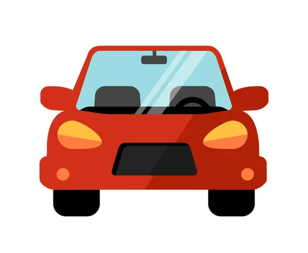 Simple Car Vector Illustration Front View — Stock Vector