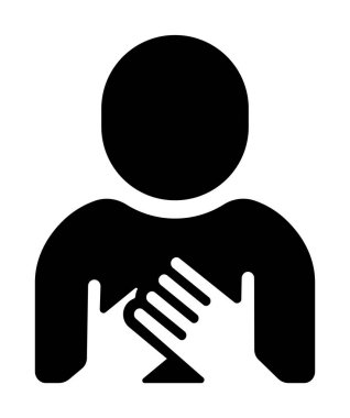 Silhouette person vector icon illustration  | sympathy,  compassion, care