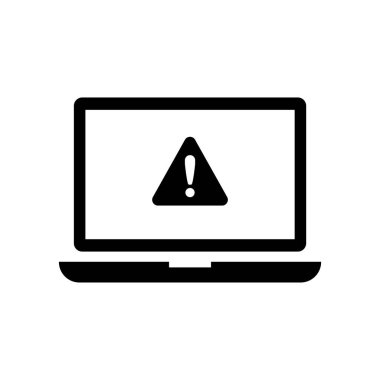 Computer alert mark vector icon illustration