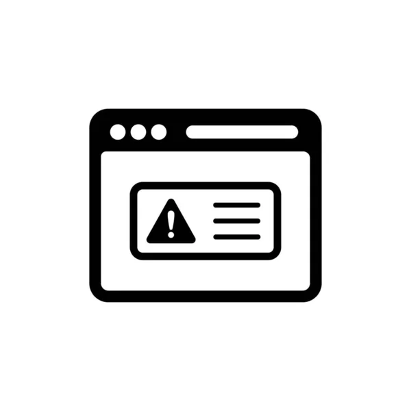 Browser Alert Message Vector Icon Illustration — Image vectorielle