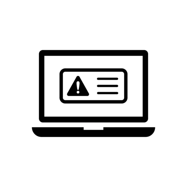 Computer Alert Message Vector Icon Illustration — Stock Vector