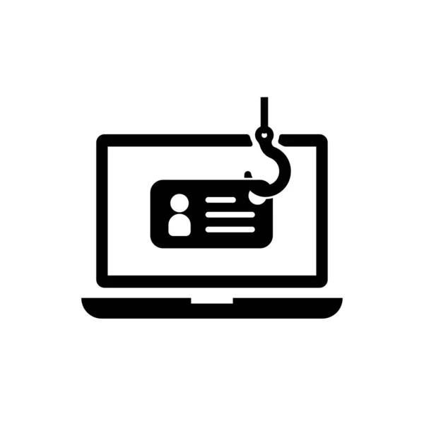 Phishing Scam Vector Icon Illustration Laptop — Stock Vector