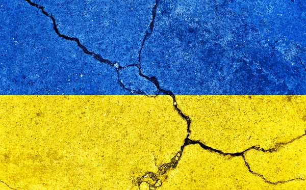 Grunge Country Flag Illustration Cracked Concrete Background Ukraine — Stock Photo, Image