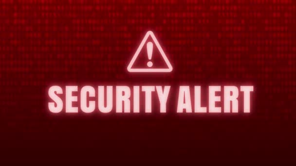 Анимация Концепции Предупреждения Компьютерный Вирус Хакерство — стоковое видео