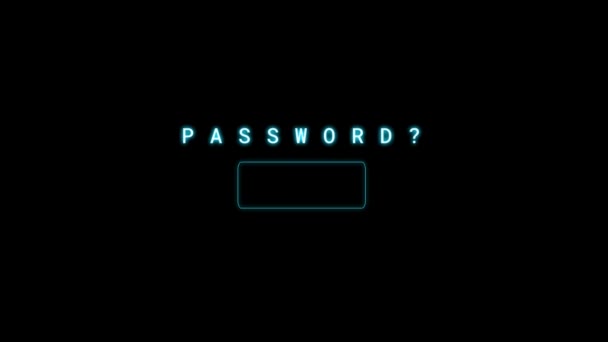 Animazione Immissione Password — Video Stock
