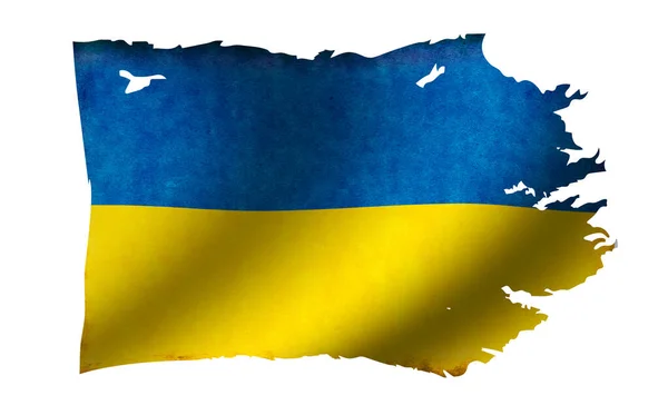Dirty Torn Country Flag Illustration Ukraine — Stock Photo, Image