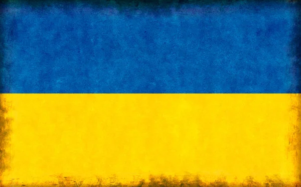 Иллюстрация Флага Гранж Страны Украина — стоковое фото