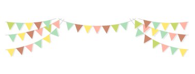 Bunting çelenk (flamalı bayraklar) dekorasyon çizimi