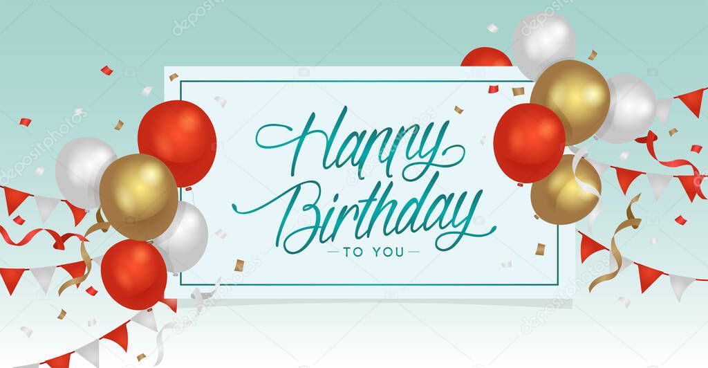 Birthday motif celebration banner vector illustration