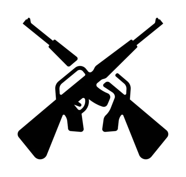 Crossed Rifles War Guns Vector Icon Illustration — Stock Vector