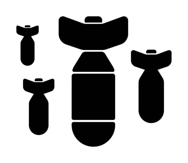 Ilustrasi Ikon Vektor Perang Rudal Bom - Stok Vektor