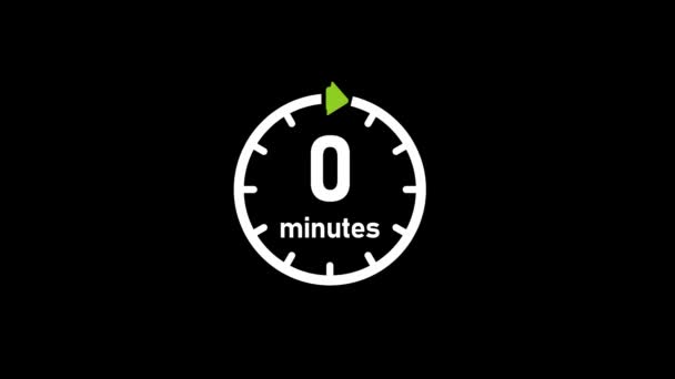 Klok Timer Tijd Passage Wachttijd Animatie Minuten — Stockvideo